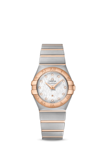 Omega Constellation Quartz 27 Brushed Stainless Steel / Red Gold / Silver Silk